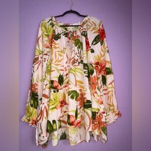 Floral Print Blouse with Ruffle Details